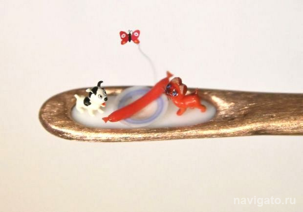 Щенок и котёнок в миниатюре