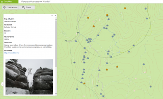Столбы. Карта
