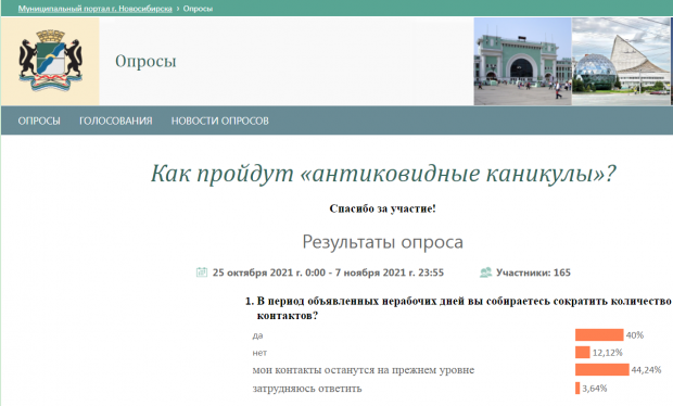 Мэрия спрашивает у горожан, как пройдут их «антиковидные каникулы»