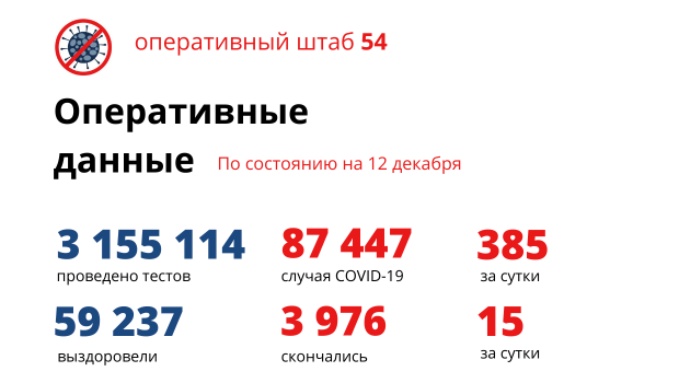 В Новосибирской области за сутки выявили 385 случаев COVID-19