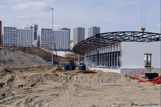 Строители начали благоустройство территории около нового ЛДС