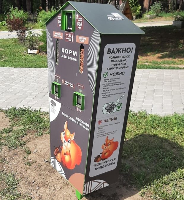 Автоматы с кормом для белок и птиц установят в парке «У моря Обского»