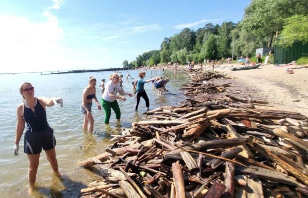 8 тонн топляка собрали неравнодушные новосибирцы на Обском море