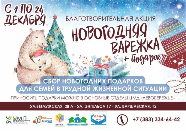 Акция «Новогодняя варежка + подарок» стартовала в Советском районе