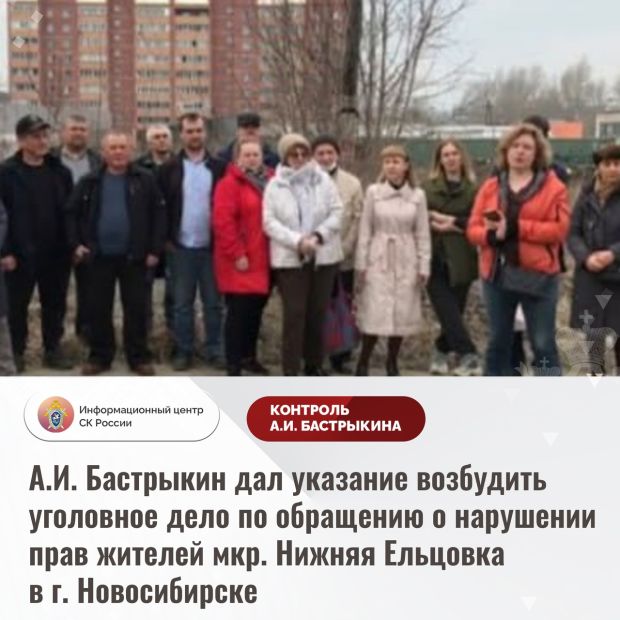 Бастрыкин поручил возбудить уголовное дело по обращению жителей Нижней Ельцовки