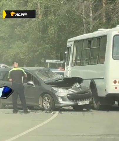 Легковой автомобиль и автобус столкнулись на Шлюзе